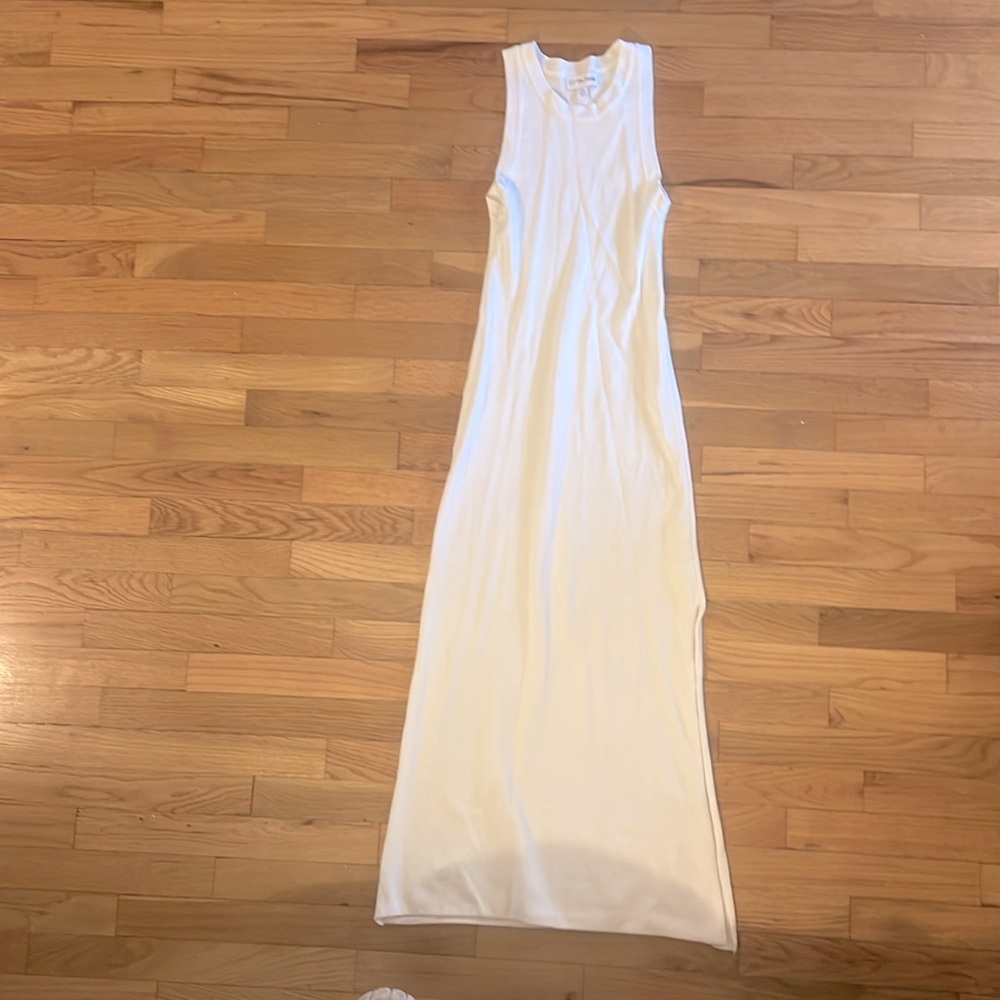 SOLD: The Drop white high neck knit maxi dress